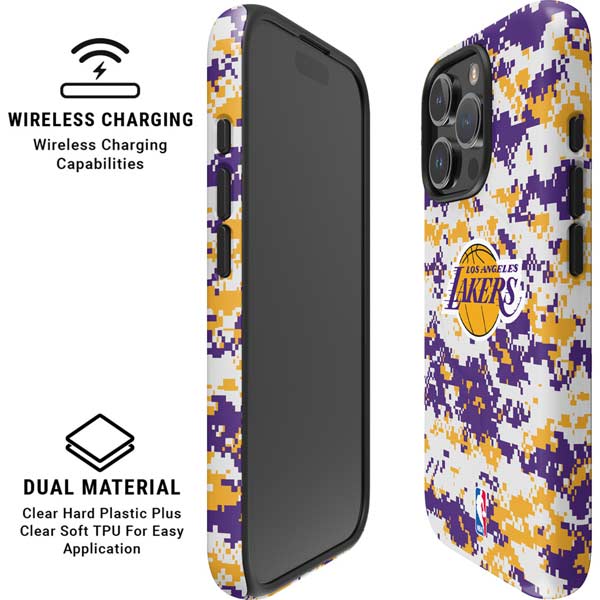 NBA Los Angeles Lakers Digi Camo iPhone 16 Pro Magsafe Impact Case