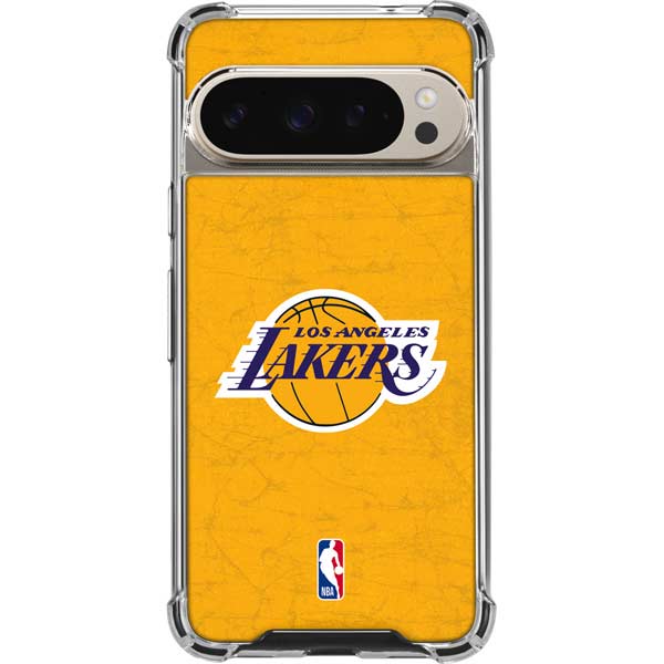 NBA Los Angeles Lakers Distressed Google Pixel 9 Pro XL Clear Case