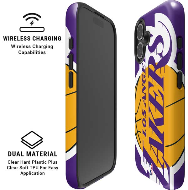 NBA Los Angeles Lakers Large Logo iPhone 16 Plus Magsafe Impact Case