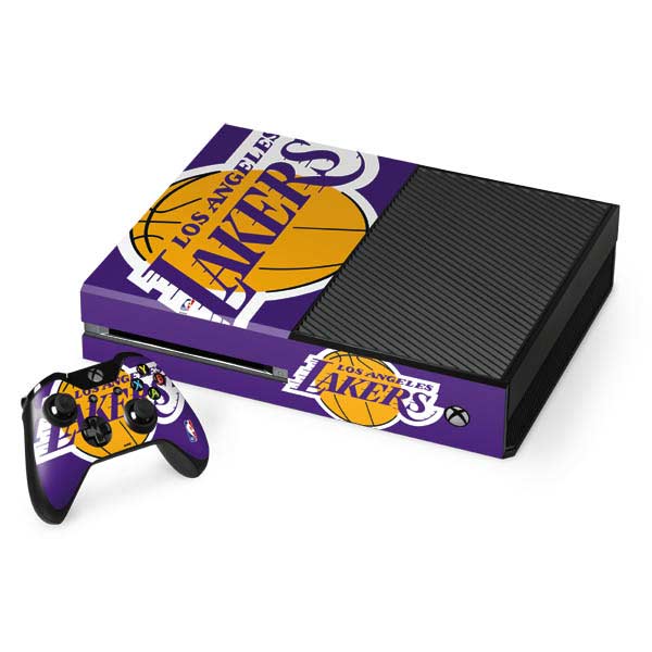 NBA Los Angeles Lakers Large Logo Xbox One Console and Controller Bundle Skin