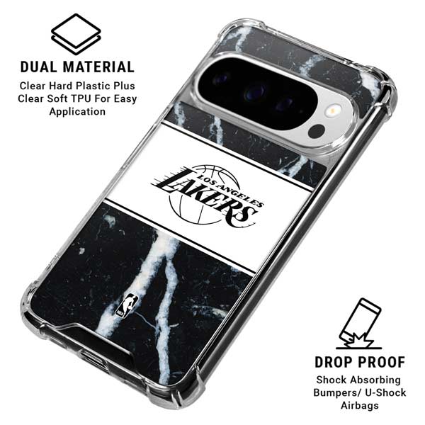 NBA Los Angeles Lakers Marble Google Pixel 10 Pro XL Clear Case
