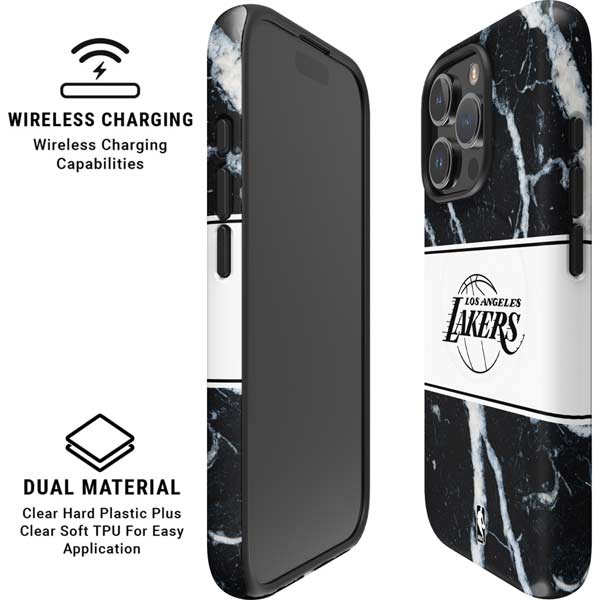 NBA Los Angeles Lakers Marble iPhone 16 Pro Max Magsafe Impact Case