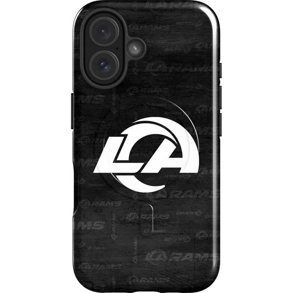 NFL Los Angeles Rams Black & White iPhone 16 Magsafe Impact Case