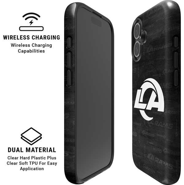 NFL Los Angeles Rams Black & White iPhone 16 Magsafe Impact Case
