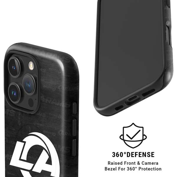 NFL Los Angeles Rams Black & White iPhone 16 Pro Magsafe Impact Case