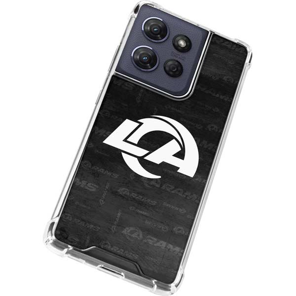 NFL Los Angeles Rams Black & White Moto G 5G (2025) Clear Case
