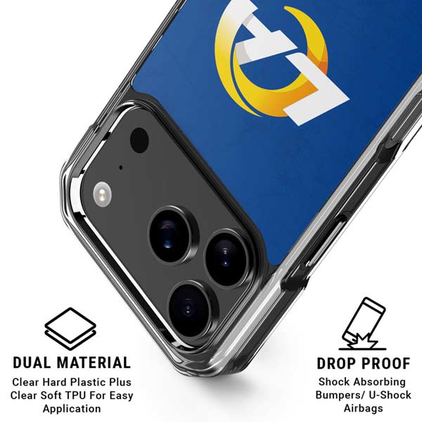 NFL Los Angeles Rams Distressed iPhone 17 Pro Clear Case