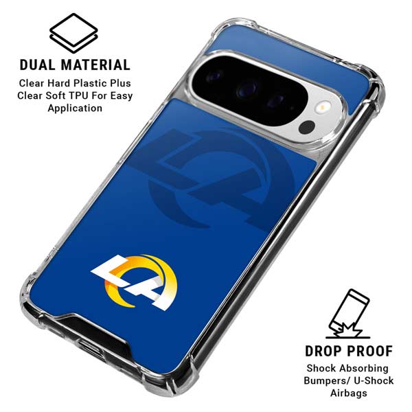 NFL Los Angeles Rams Double Vision Google Pixel 10 Pro XL Clear Case