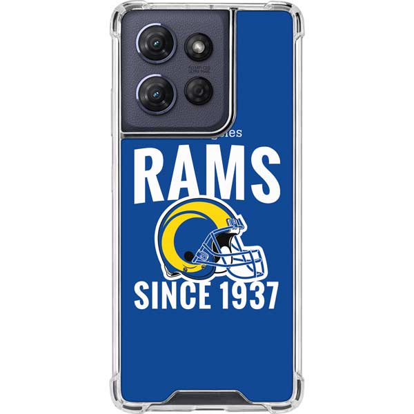 NFL Los Angeles Rams Helmet Moto G Play 5G (2025) Clear Case