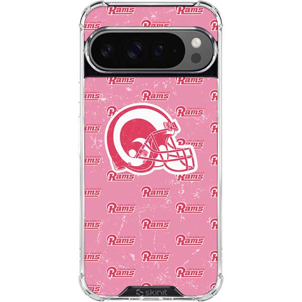 NFL Los Angeles Rams Pink Logo Blast Google Pixel 10 Pro Clear Case