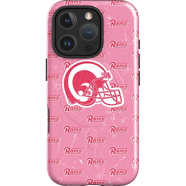 NFL Los Angeles Rams Pink Logo Blast iPhone 16 Pro Magsafe Impact Case