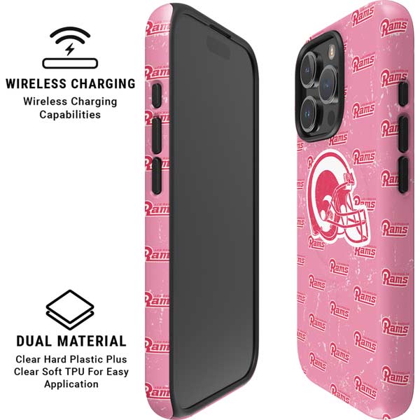 NFL Los Angeles Rams Pink Logo Blast iPhone 16 Pro Magsafe Impact Case