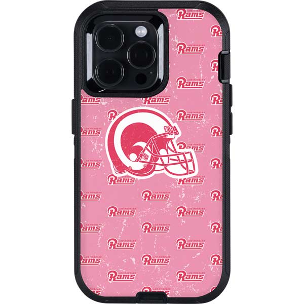 NFL Los Angeles Rams Pink Logo Blast Otterbox Defender iPhone Skin