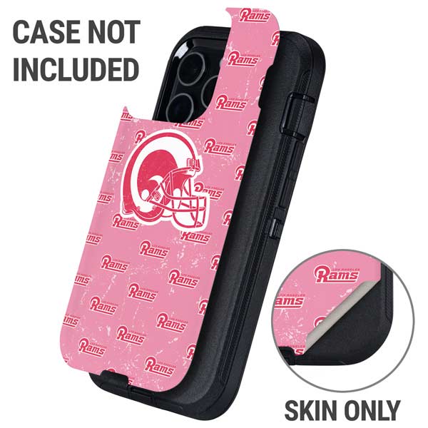 NFL Los Angeles Rams Pink Logo Blast Otterbox Defender iPhone Skin