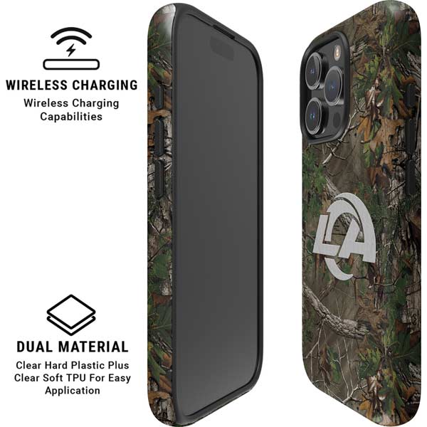 NFL Los Angeles Rams Realtree Xtra Green Camo iPhone 16 Pro Magsafe Impact Case