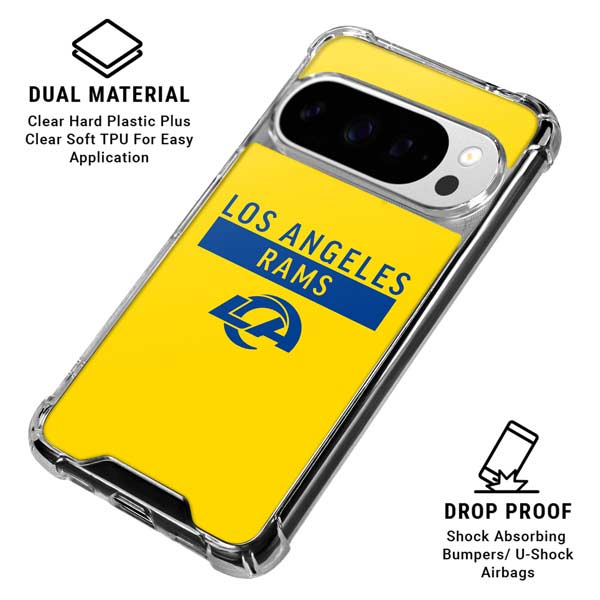 NFL Los Angeles Rams White Performance Series Google Pixel 10 Pro XL Clear Case