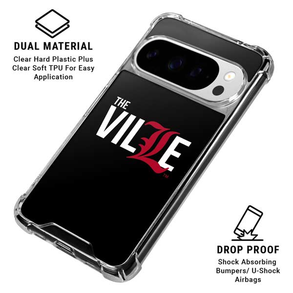 University of Louisville Black Background Google Pixel 10 Pro XL Clear Case