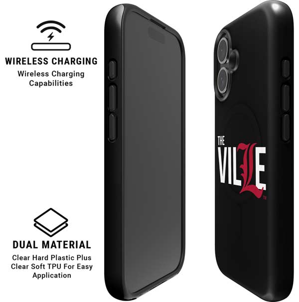 University of Louisville Black Background iPhone 16 Magsafe Impact Case