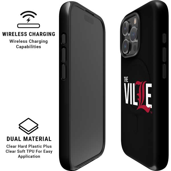 University of Louisville Black Background iPhone 16 Pro Magsafe Impact Case