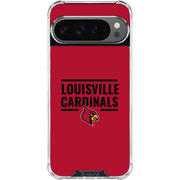 University of Louisville Cardinals Striped Google Pixel 10 Pro Clear Case