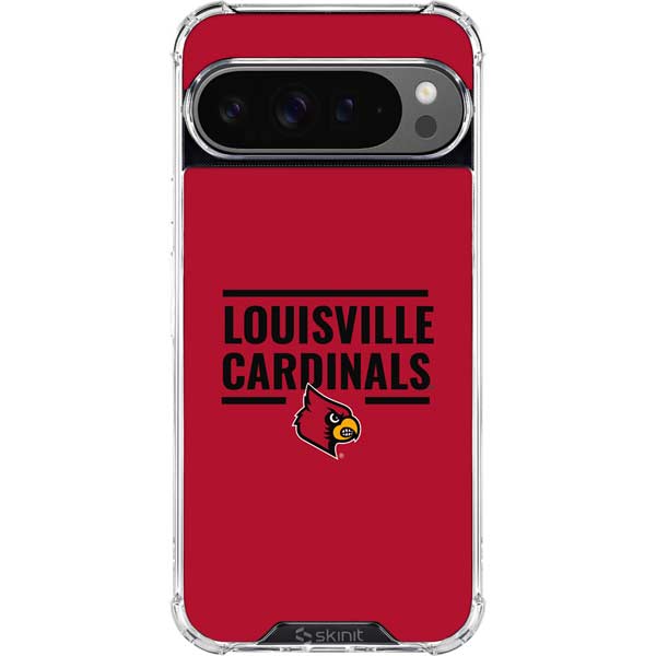 University of Louisville Cardinals Striped Google Pixel 10 Pro XL Clear Case