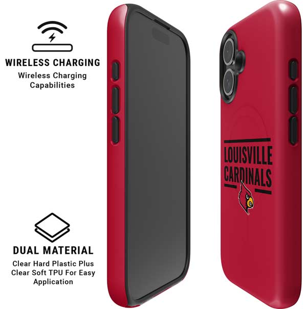 University of Louisville Cardinals Striped iPhone 16 Magsafe Impact Case