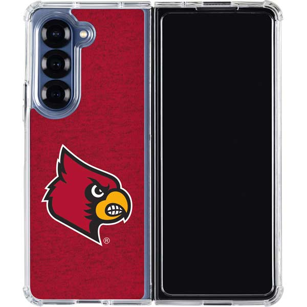 University of Louisville Red Background Galaxy Z Fold7 Clear Case