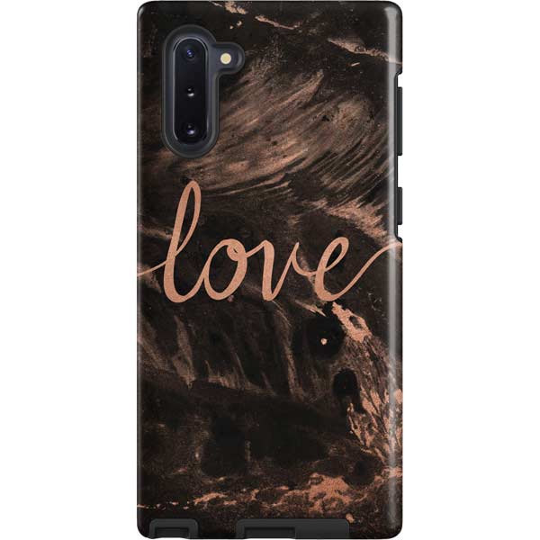 Love Rose Gold Black Galaxy Cases