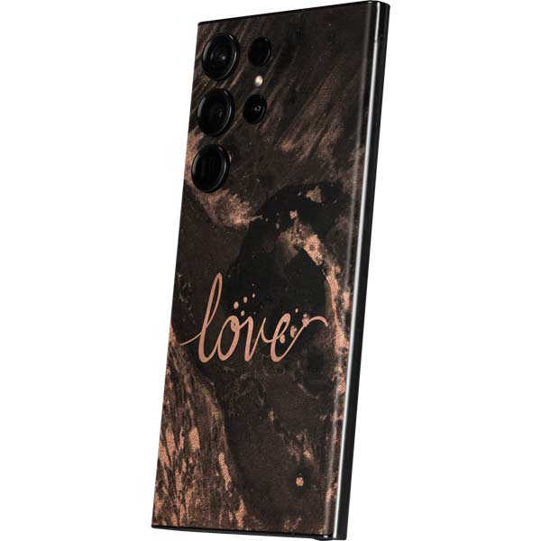 Love Rose Gold Black Galaxy Skins