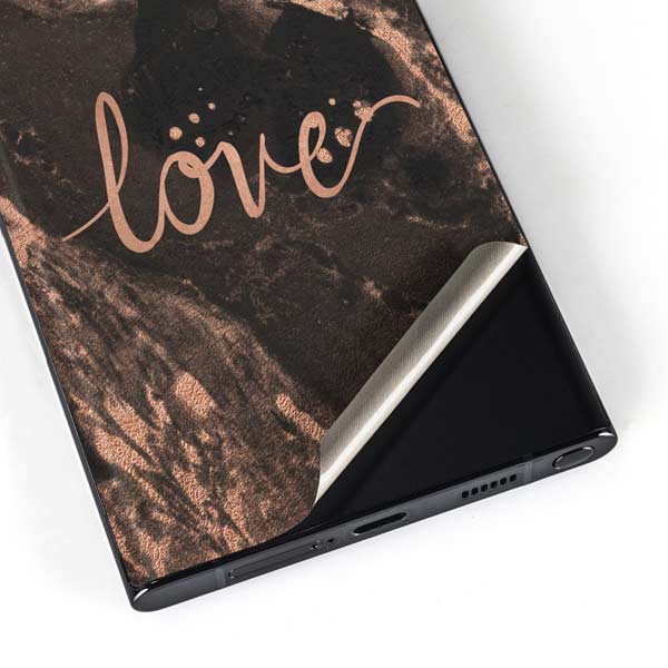 Love Rose Gold Black Galaxy Skins