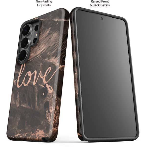 Love Rose Gold Black Galaxy S26 Ultra Impact Case