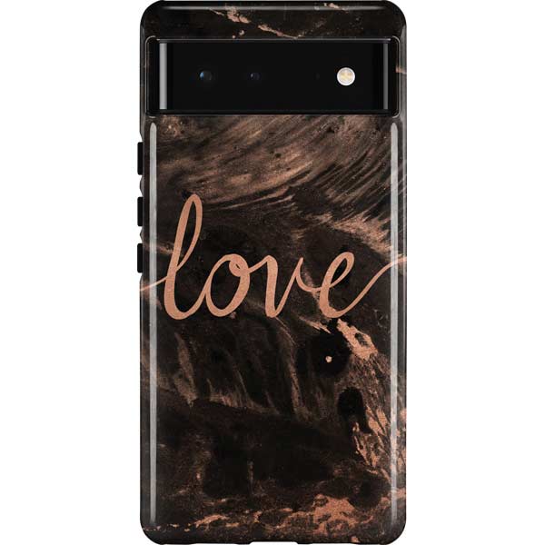 Love Rose Gold Black Pixel Cases