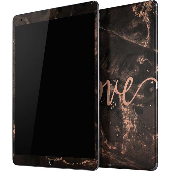 Love Rose Gold Black iPad Skins
