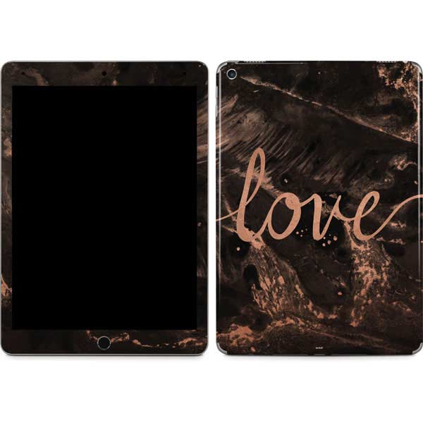 Love Rose Gold Black iPad Skins