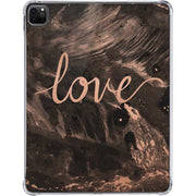 Love Rose Gold Black iPad Pro 11in (2024) Clear Case