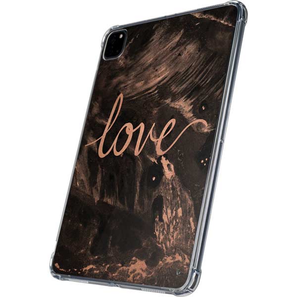 Love Rose Gold Black iPad Pro 11in (2024) Clear Case