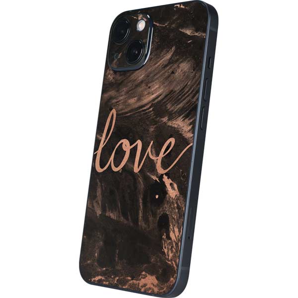Love Rose Gold Black iPhone Skins