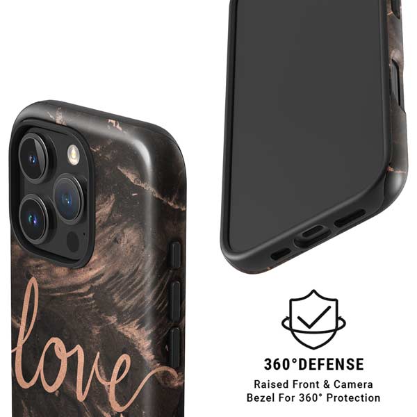Love Rose Gold Black iPhone 16 Pro Magsafe Impact Case