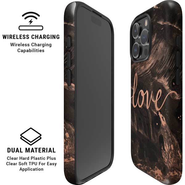 Love Rose Gold Black iPhone 16 Pro Magsafe Impact Case