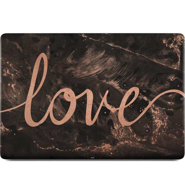 Love Rose Gold Black MacBook Skins