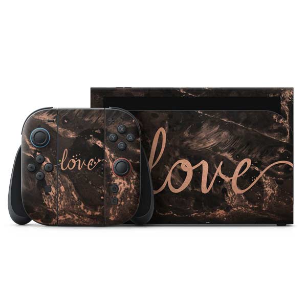 Love Rose Gold Black Nintendo Skins