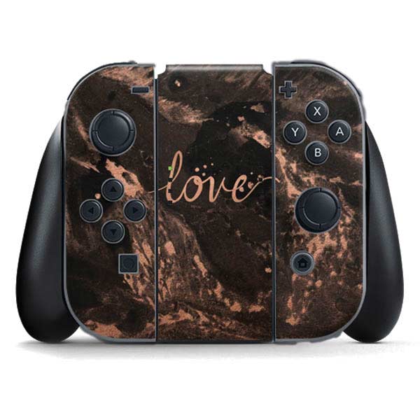 Love Rose Gold Black Nintendo Skins