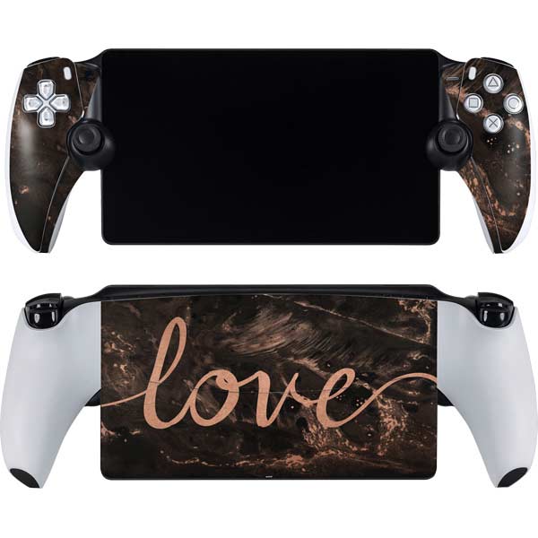 Love Rose Gold Black PlayStation PS5 Skins