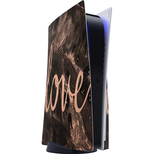 Love Rose Gold Black PlayStation PS5 Skins