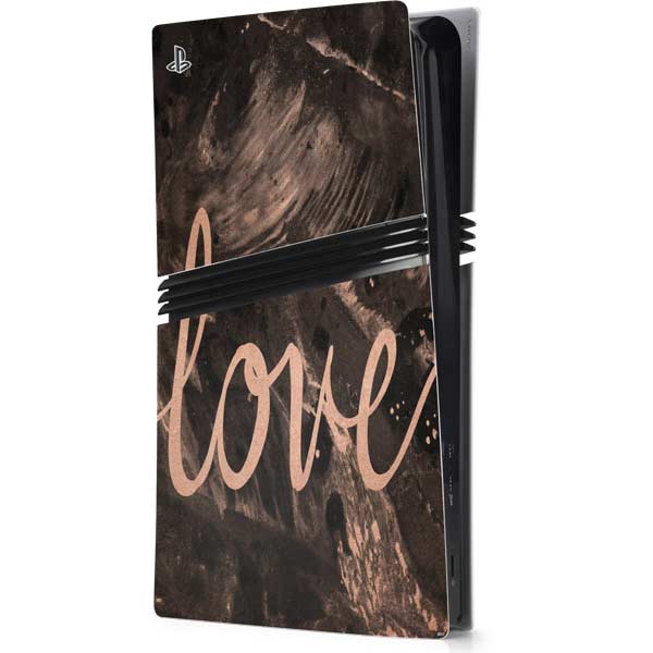 Love Rose Gold Black PlayStation PS5 Skins