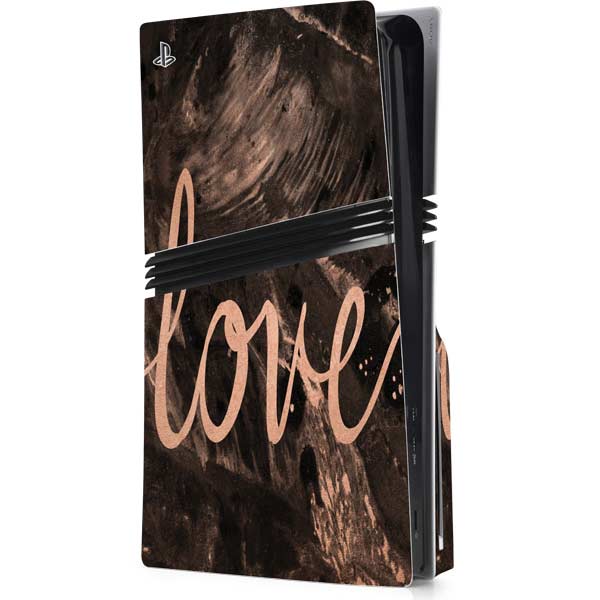 Love Rose Gold Black PlayStation PS5 Skins