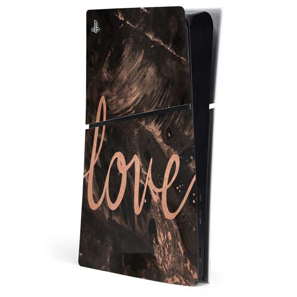 Love Rose Gold Black PlayStation PS5 Skins