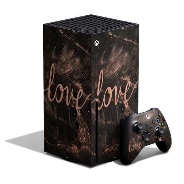 Love Rose Gold Black Xbox Series X Skins