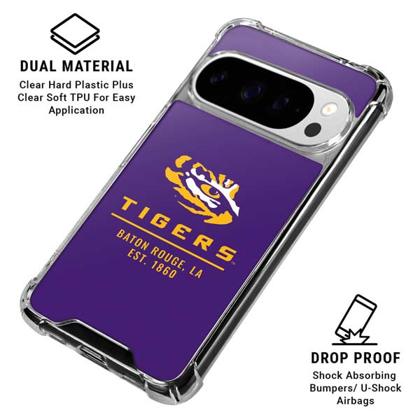 LSU Tigers Baton Rouge Google Pixel 10 Pro XL Clear Case
