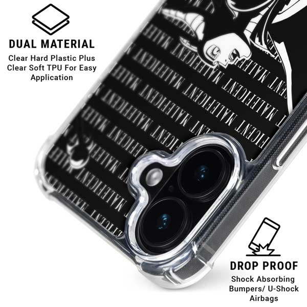 Disney Villains Maleficent Black and White iPhone 17 Clear Case
